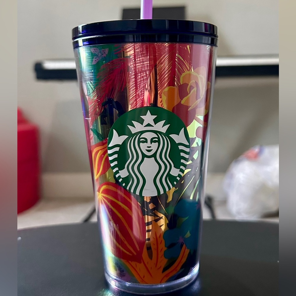 Starbucks Multicolor Floral Tumbler with Lid